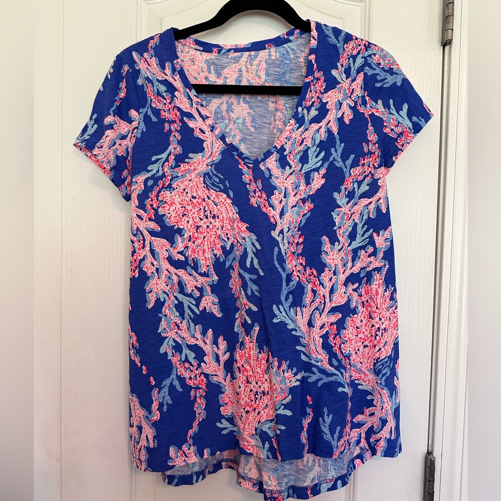 Lilly Pulitzer Etta Tee in Borealis Blue Swim on Over
